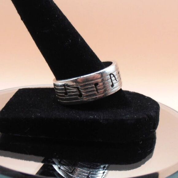 925 Sterling Silver Music Notes Musical Score Rings Sz. 11 - Made in Mexico - Picture 3 of 5